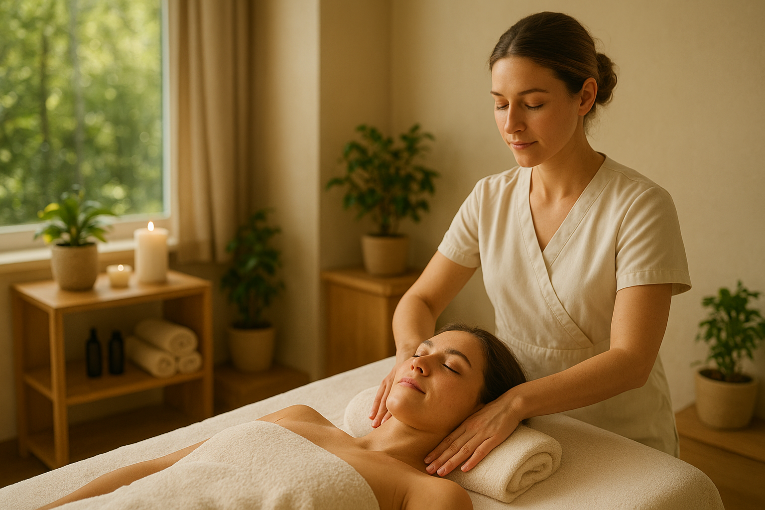 Person receiving a relaxing massage